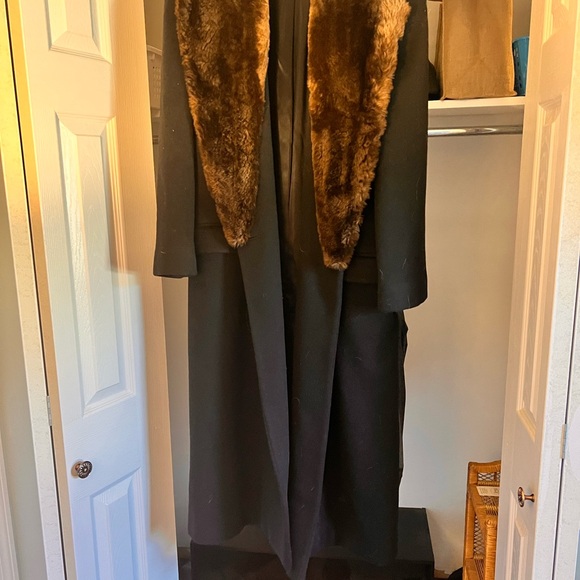 Perry Ellis Wool Jacket Real Fur Collar - Picture 2 of 2